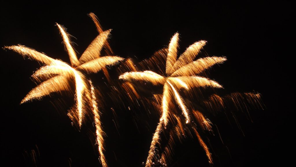 Feuerwerk als Abschluss des Baumblütenfestes in Werder (Havel)