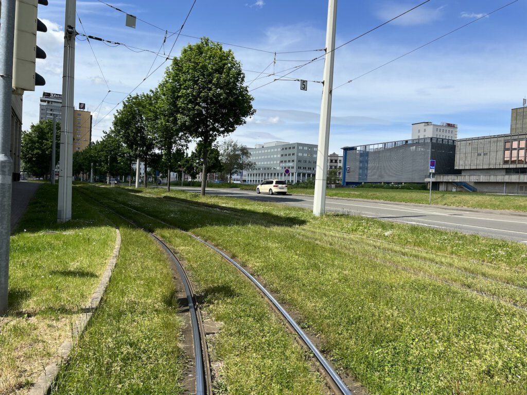 Schienensystem der Straßenbahn in Gera