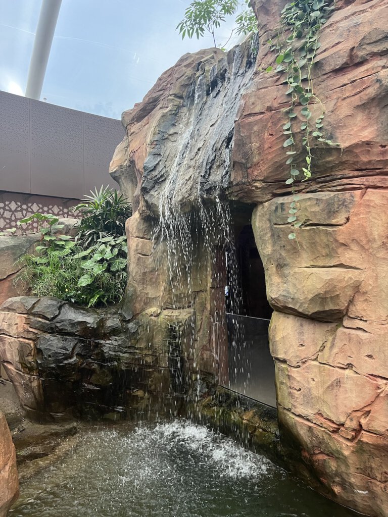 Wasserfall im Dickhäuter-Haus des Berliner Zoos