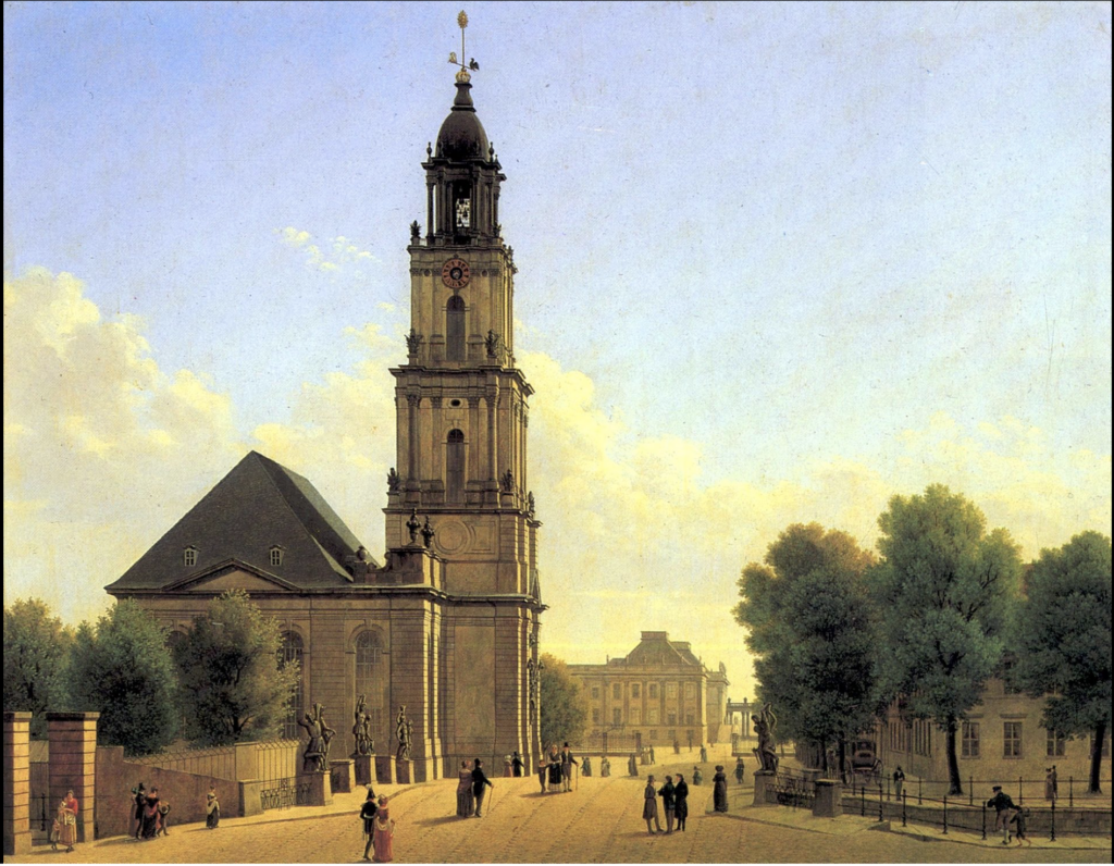 Die Garnisonkirche zu Potsdam, Gemälde von Carl Hasenpflug (1827).